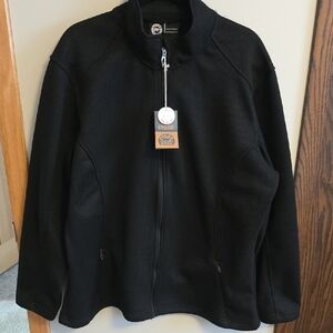 Womens Black Polar King Lightweight Full-Zip Fleece Jacket with Zip Pockets